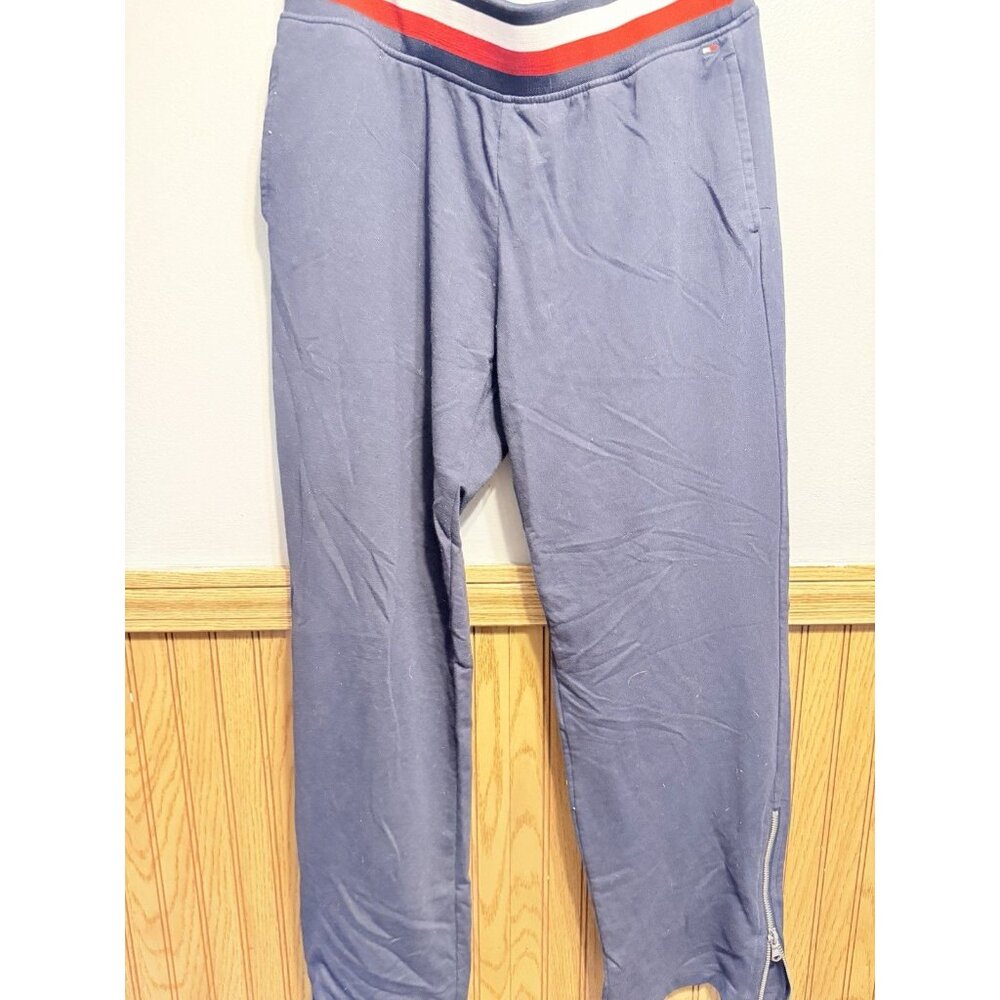 Tommy Hillfiger Women’s Size Medium Red White And Black Sweatpants With Zippers